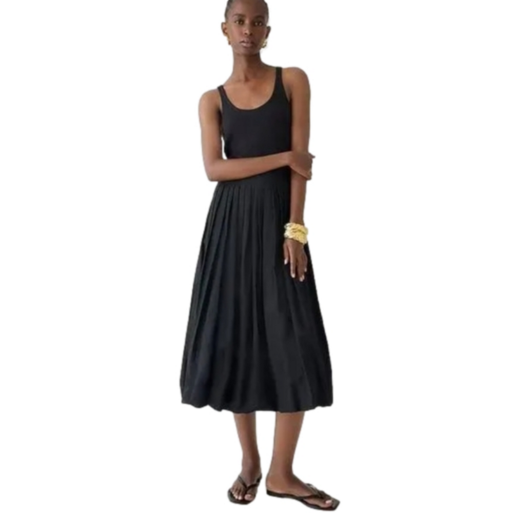 J Crew Fitted Tank Dress with Poplin Bubble Skirt NWT Sz XS